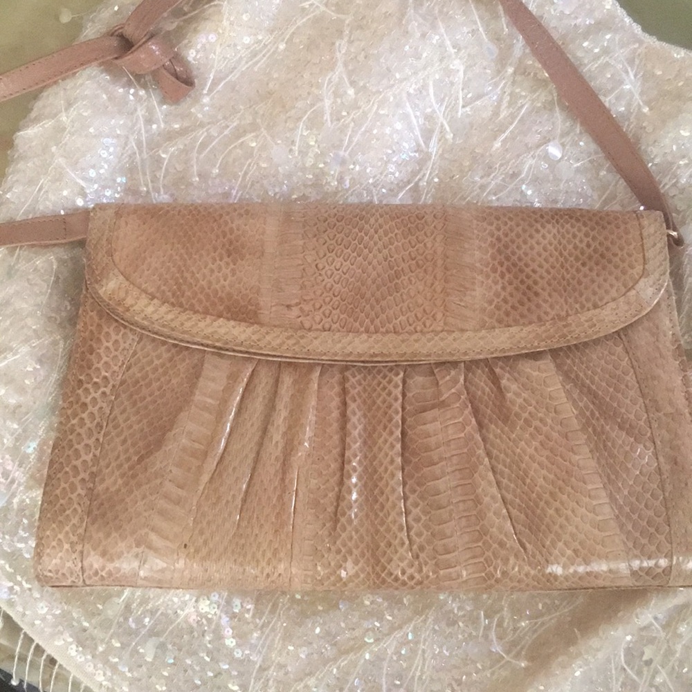 Python Clutch Crossbody Handbag With Straps - image 4